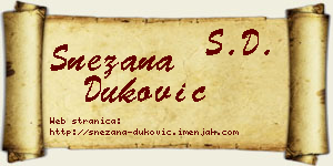 Snežana Duković vizit kartica
